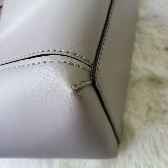 Kate Spade Magnolia Street Double Pocket Taupe Leather Tote Bag - Picture 6 of 7